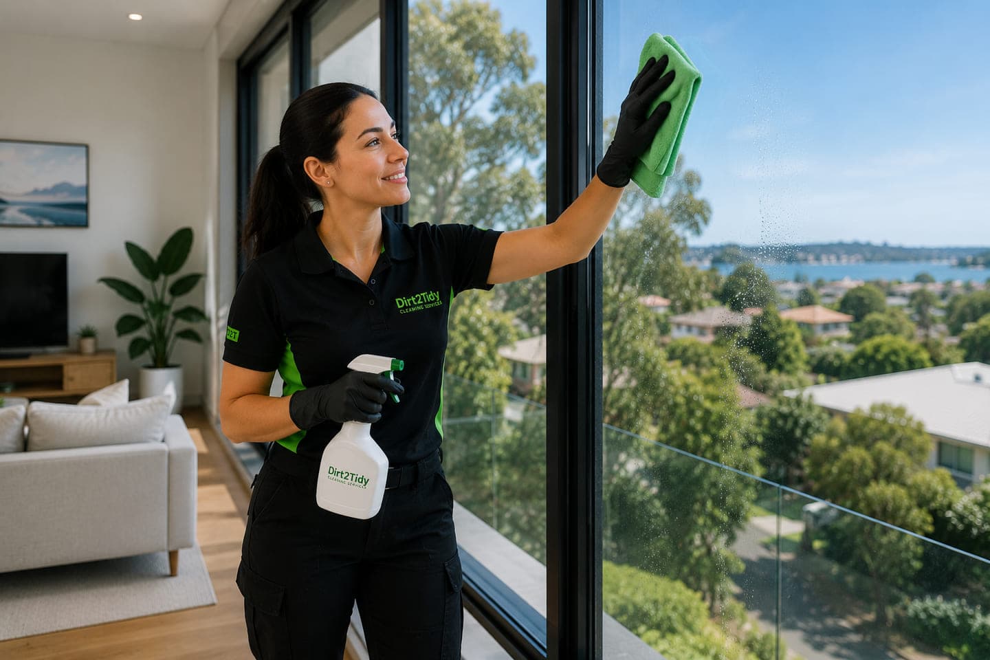 Window cleaning service on an Australian property